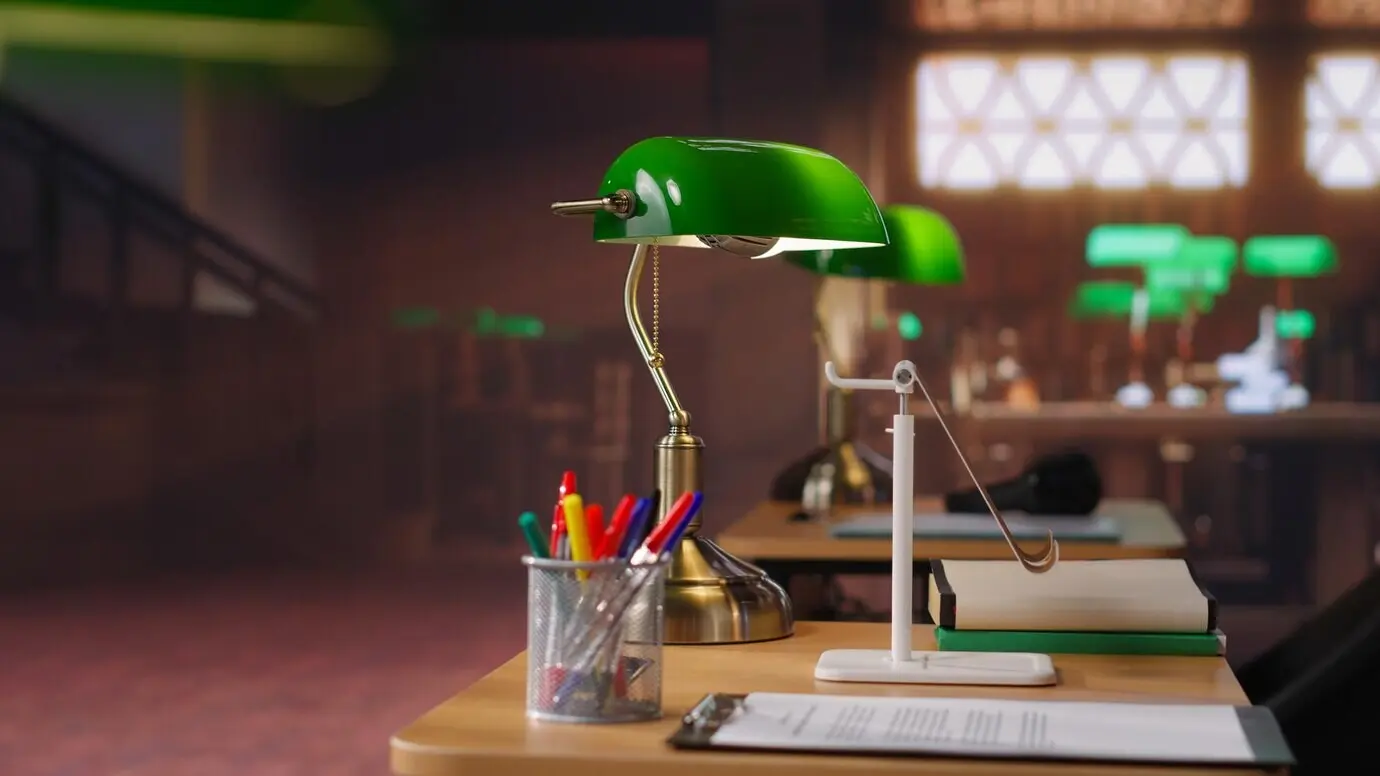 Prächtige, beschauliche akademische Bibliothek mit traditioneller Architektur für stilles Lernen